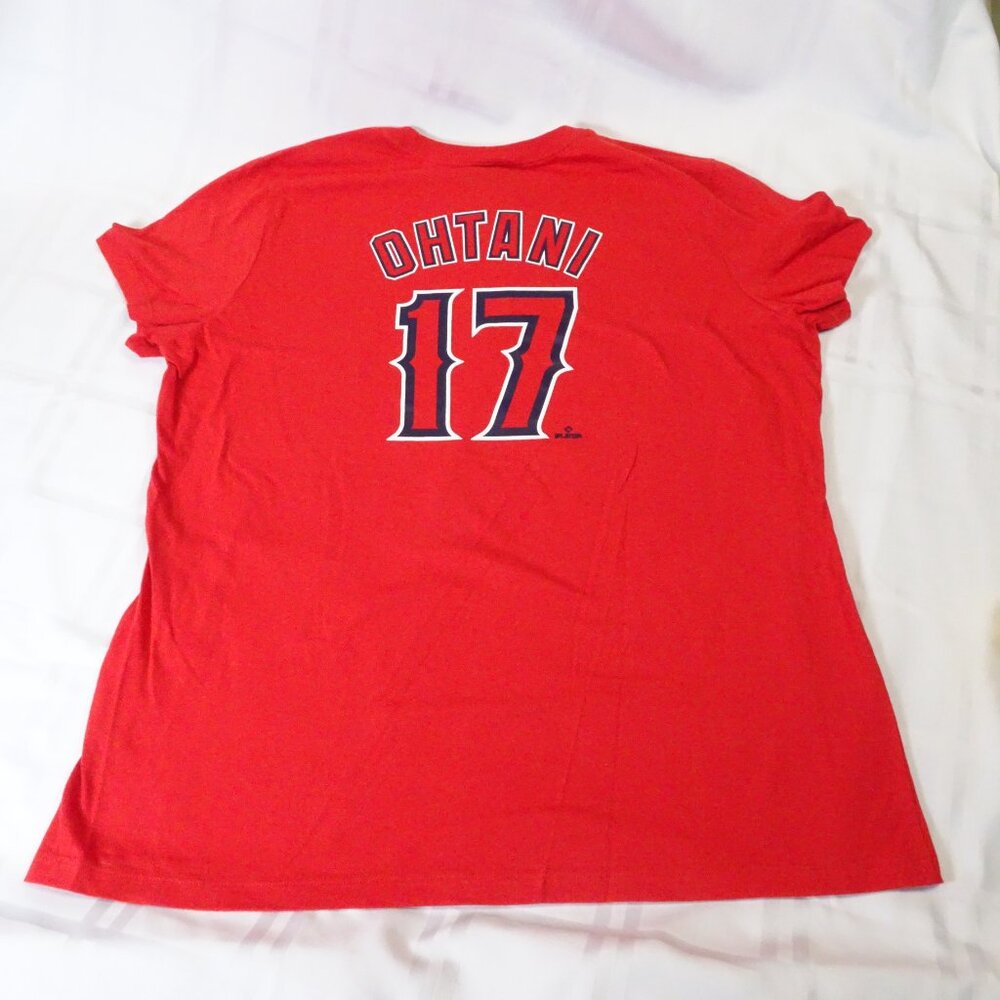 Nike Los Angeles Angels T-shirt. Women's XL. Ohtani #17, Red/Silver letters - Picture 4 of 10